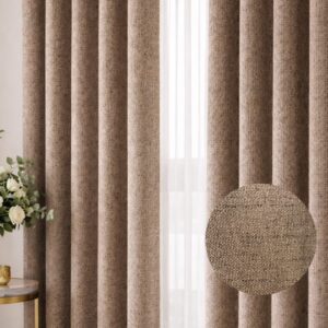 LINEN TEXTURED BLOCKOUT 270 X 218-WOOD BROWN