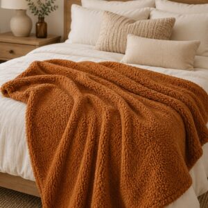 KIARA PLAIN TEDDY SHERPA THROW